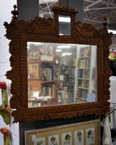 Hand Carved Wooden Mirror